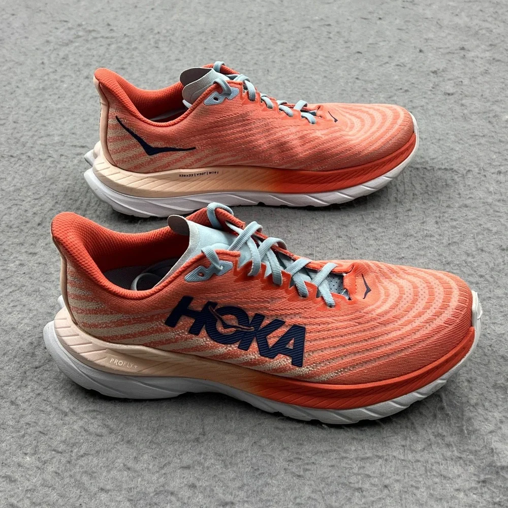 Hoka One One Mach 5 Everyday Training Shoes Women's 10.5 Peach Pink Race Running